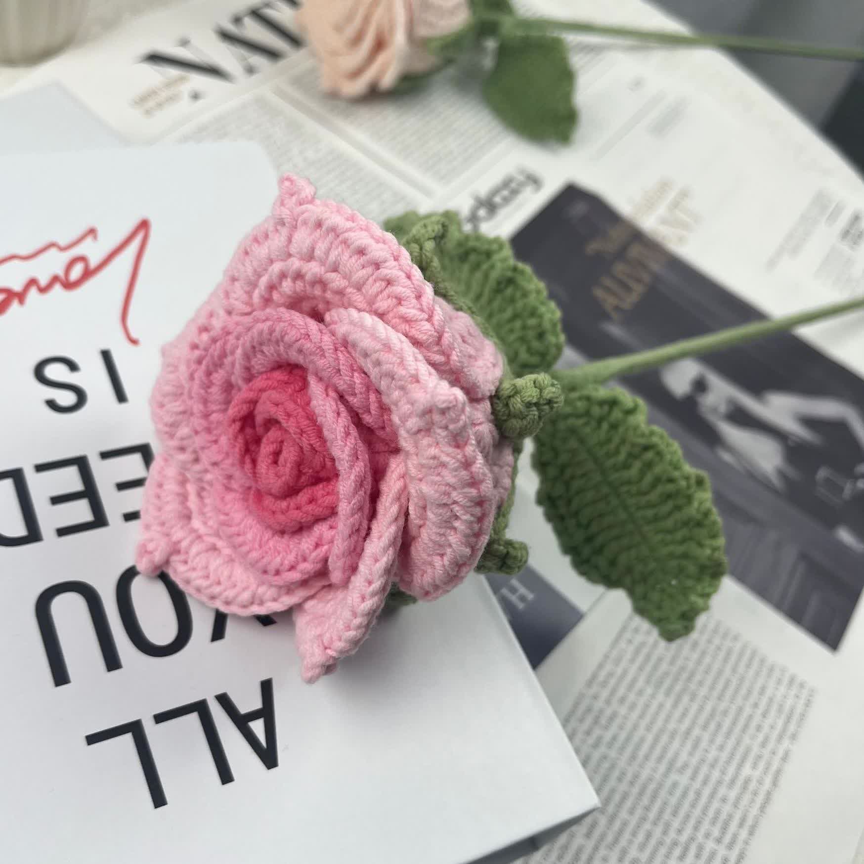 Hand-woven Bright Rose Bouquet Ornament - D - 12PCS - 2.36"W x 2.36"L x 15.75"H - image 14