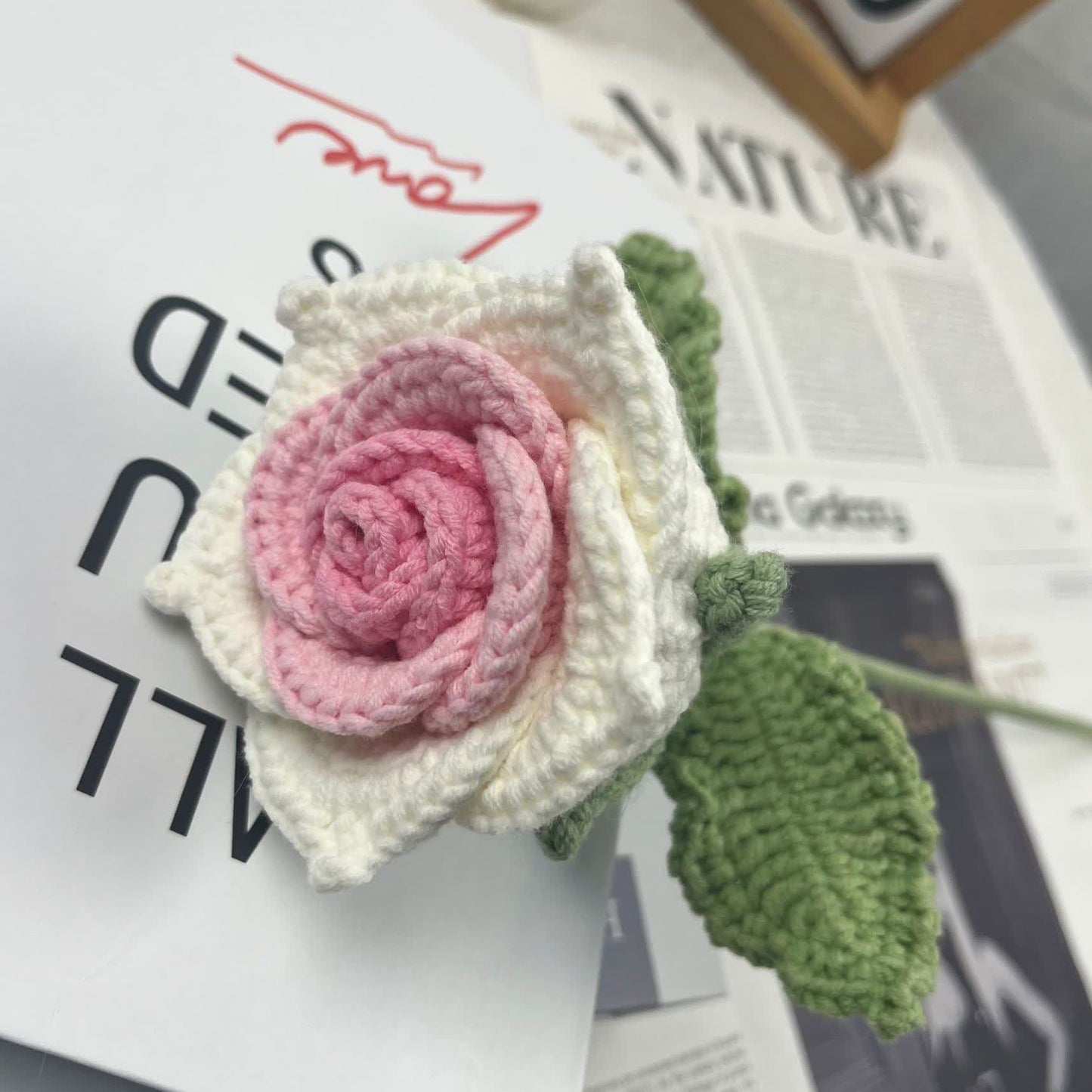 Hand-woven Bright Rose Bouquet Ornament - C - 12PCS - 2.36"W x 2.36"L x 15.75"H - image 13