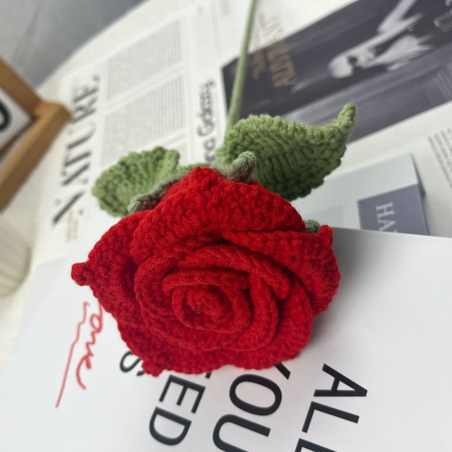 Hand-woven Bright Rose Bouquet Ornament - A - 6PCS - 2.36"W x 2.36"L x 15.75"H - image 11