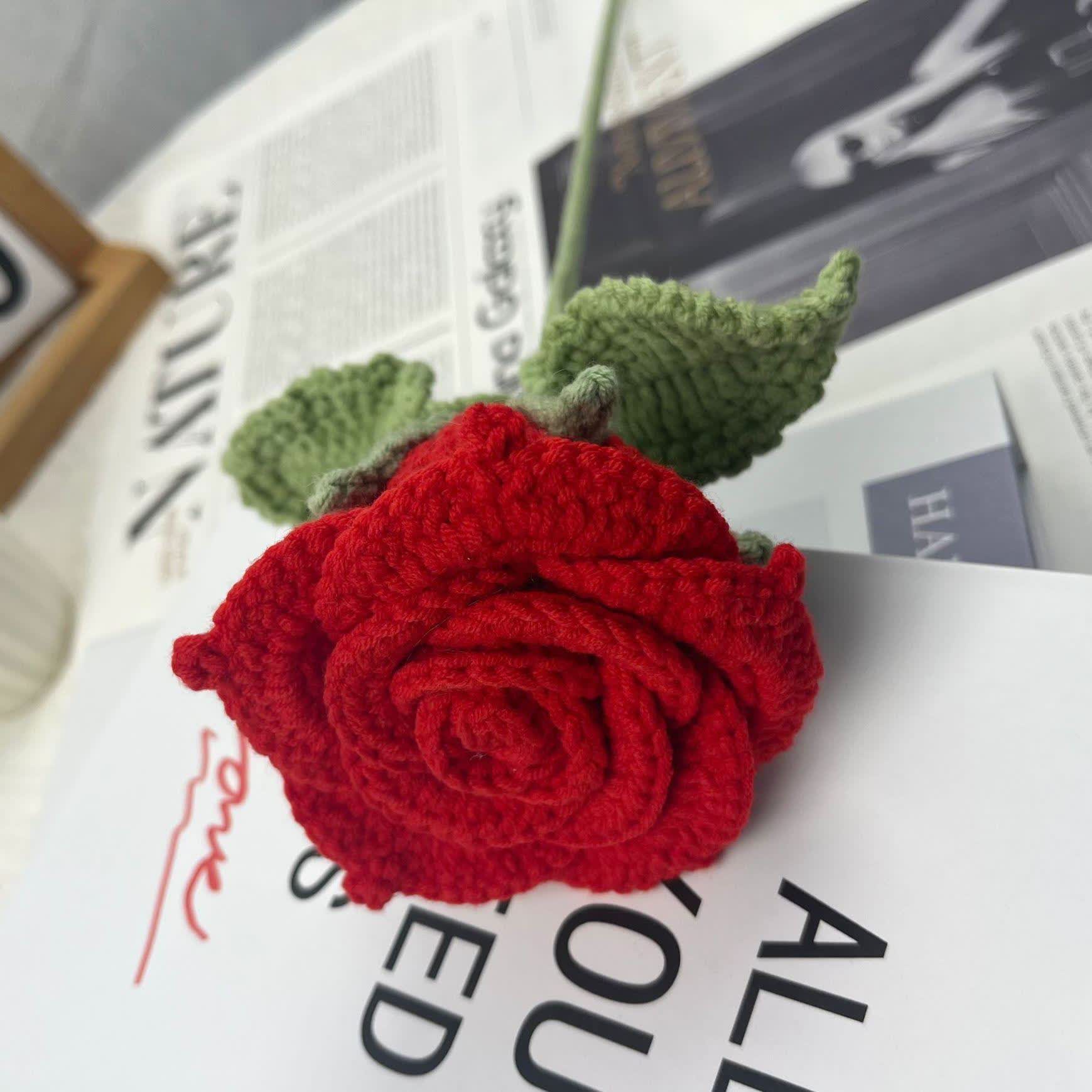 Hand-woven Bright Rose Bouquet Ornament - A - 6PCS - 2.36"W x 2.36"L x 15.75"H - image 11