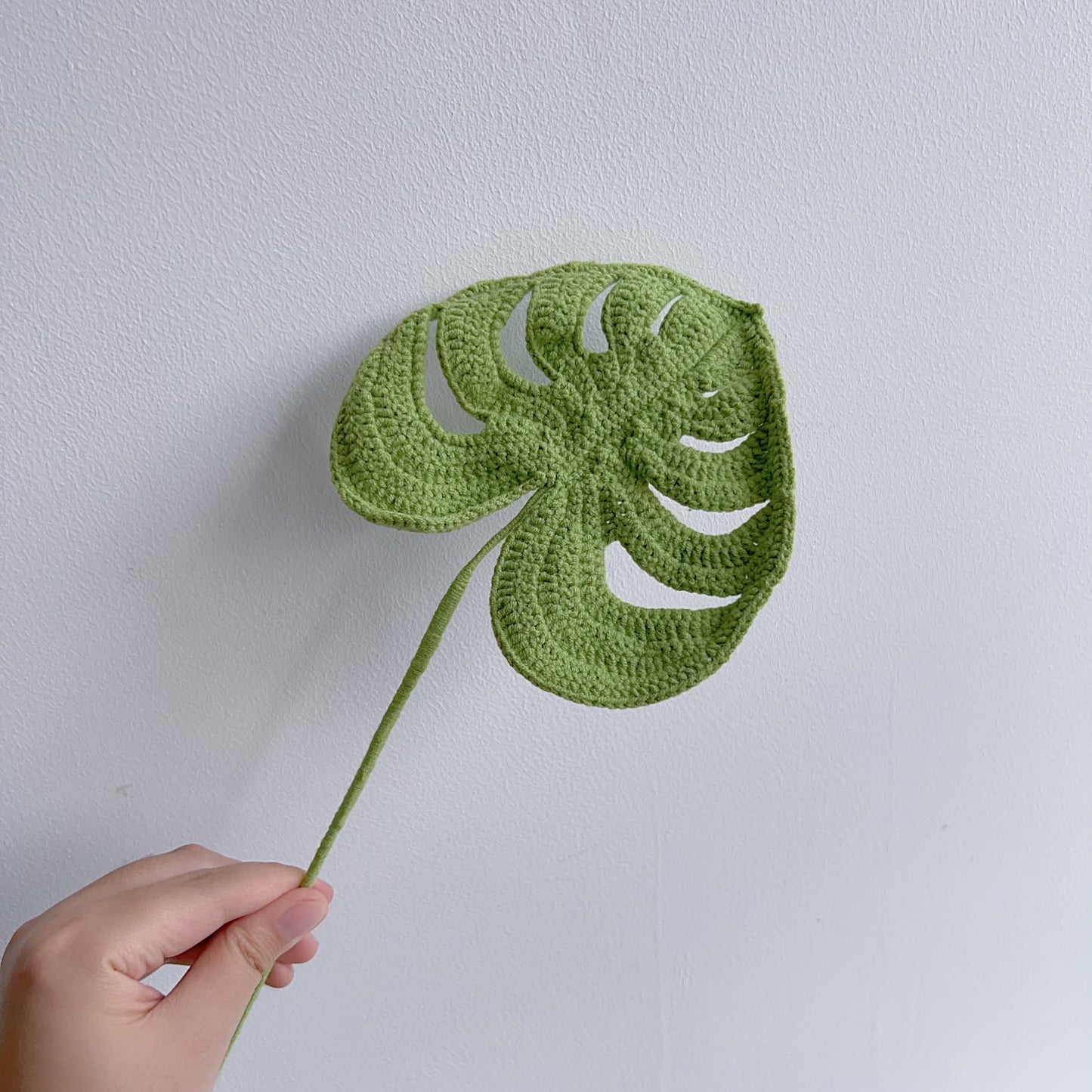 Hand-woven Knitted Yarn Monstera Leaf - image 2