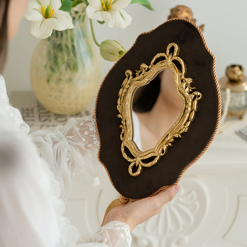 French Vintage Ornate Vanity Tassel Wall Mirror - image 2