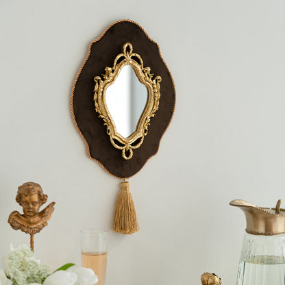 French Vintage Ornate Vanity Tassel Wall Mirror - image 3