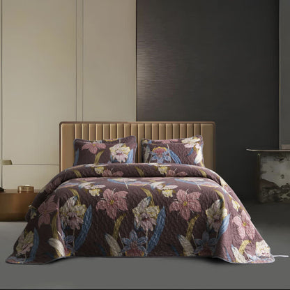 Vintage Lily Quilted Breathable Bedding Set(3PCS) - King - image 0