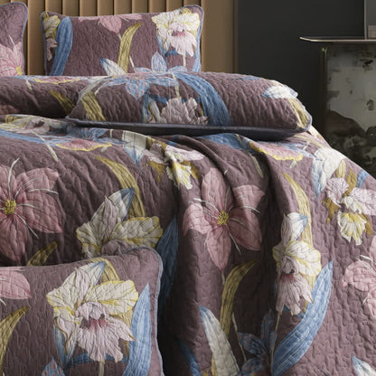 Vintage Lily Quilted Breathable Bedding Set(3PCS) - image 1