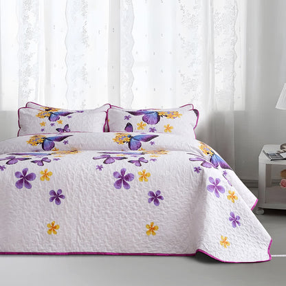 Rural Butterfly Quilted Bedding Set(3PCS) - image 1