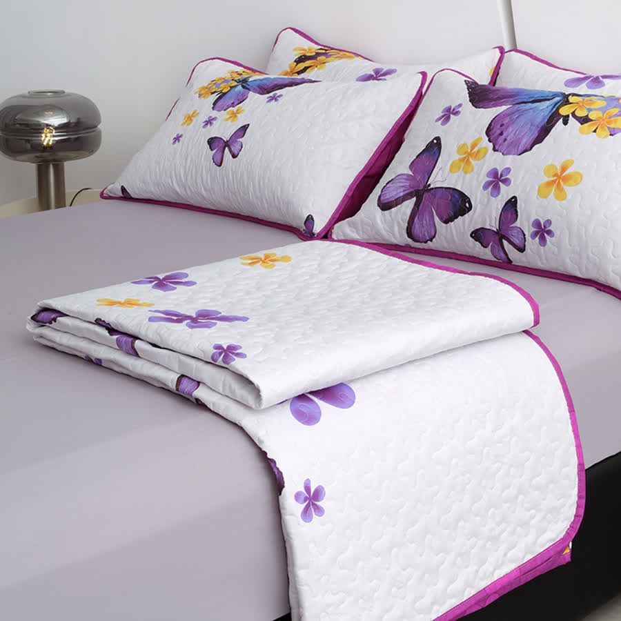 Rural Butterfly Quilted Bedding Set(3PCS) - image 6