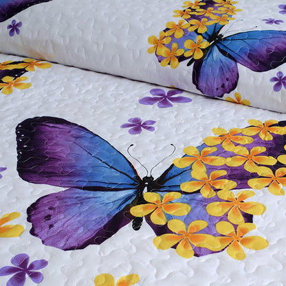 Rural Butterfly Quilted Bedding Set(3PCS) - image 7