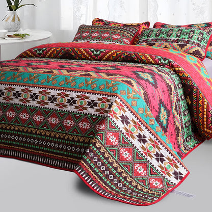 Bohemian Geometric Quilted Breathable Bedding Set(3PCS) - image 3