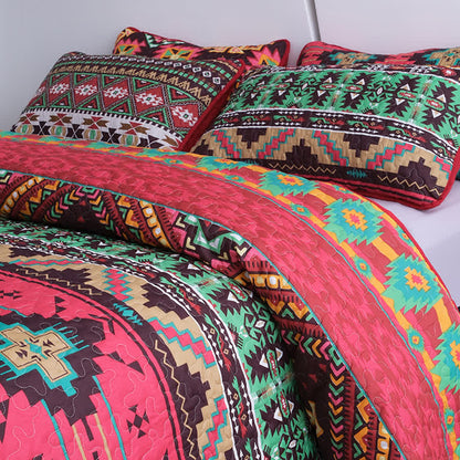 Bohemian Geometric Quilted Breathable Bedding Set(3PCS) - image 5