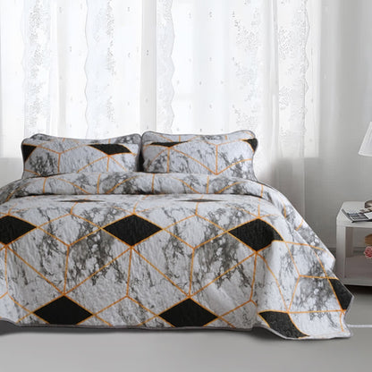 Marble Geometric Breathable Quilted Bedding Set(3PCS) - image 2
