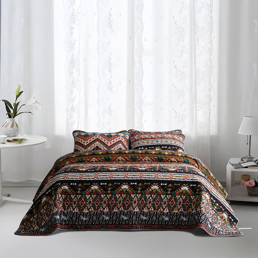 Bohemian Quilted Breathable Soft Bedding Set(3PCS) - King - image 0