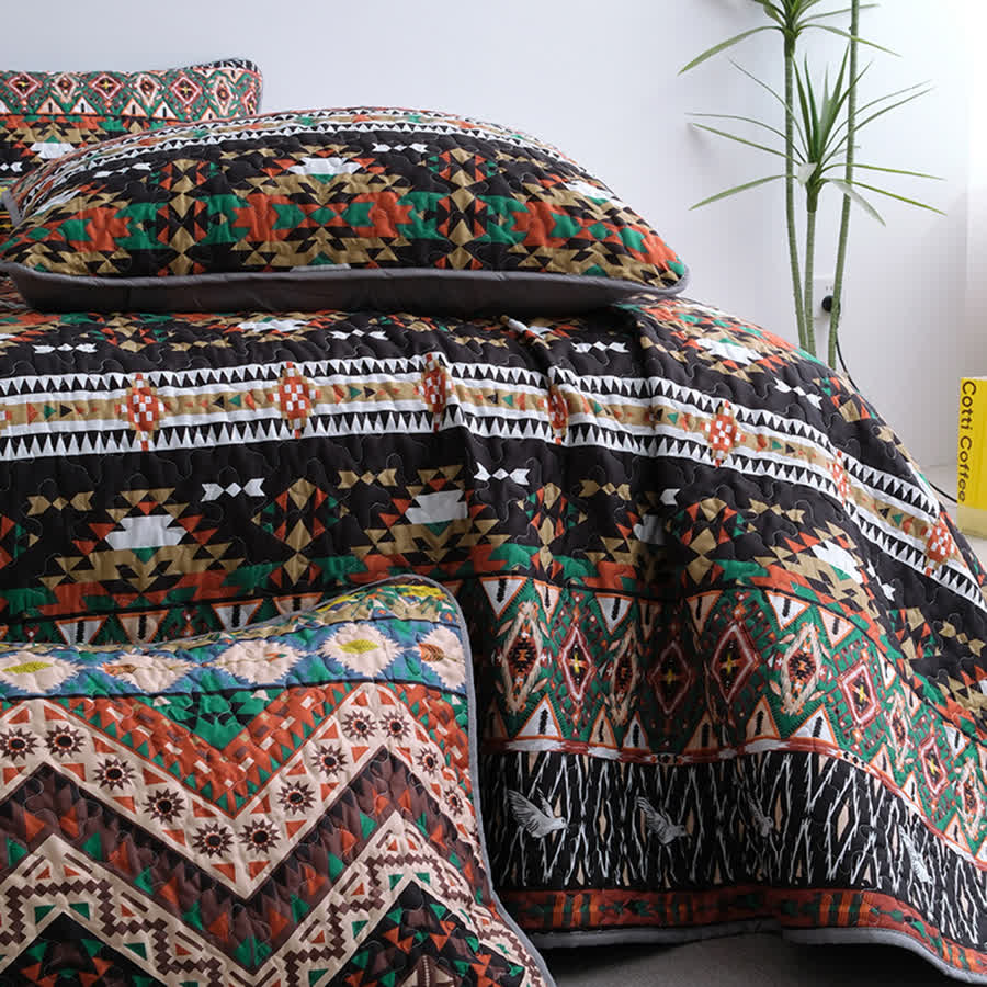 Bohemian Quilted Breathable Soft Bedding Set(3PCS) - image 4