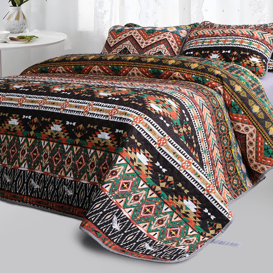 Bohemian Quilted Breathable Soft Bedding Set(3PCS) - image 3