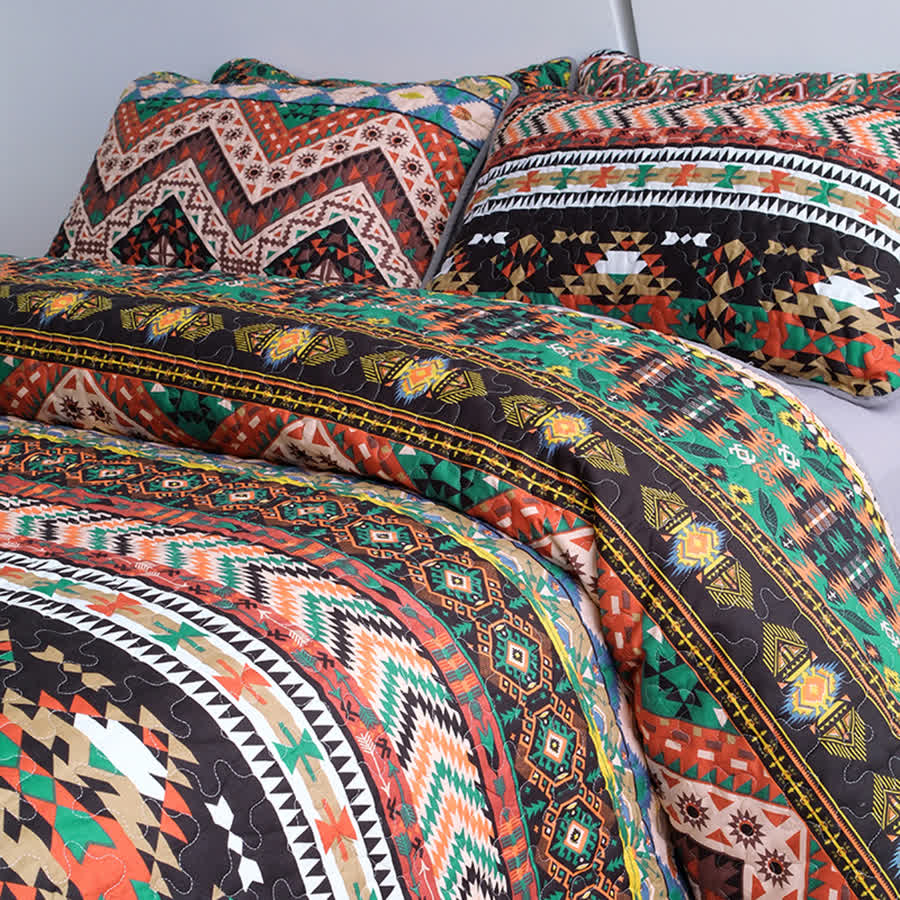 Bohemian Quilted Breathable Soft Bedding Set(3PCS) - image 5