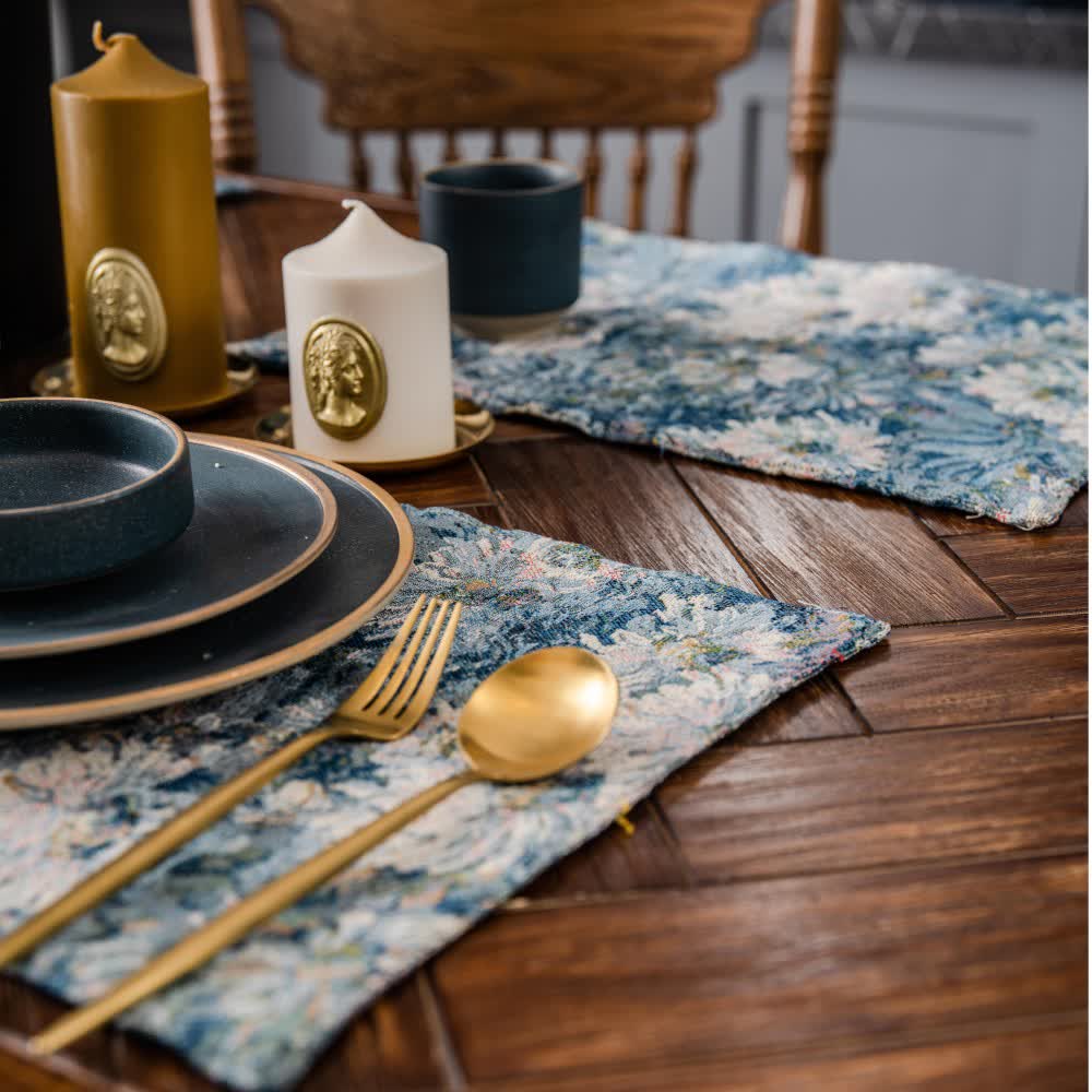 Jacquard Floral Heat Resistant Placemat Set(4PCS) - image 3