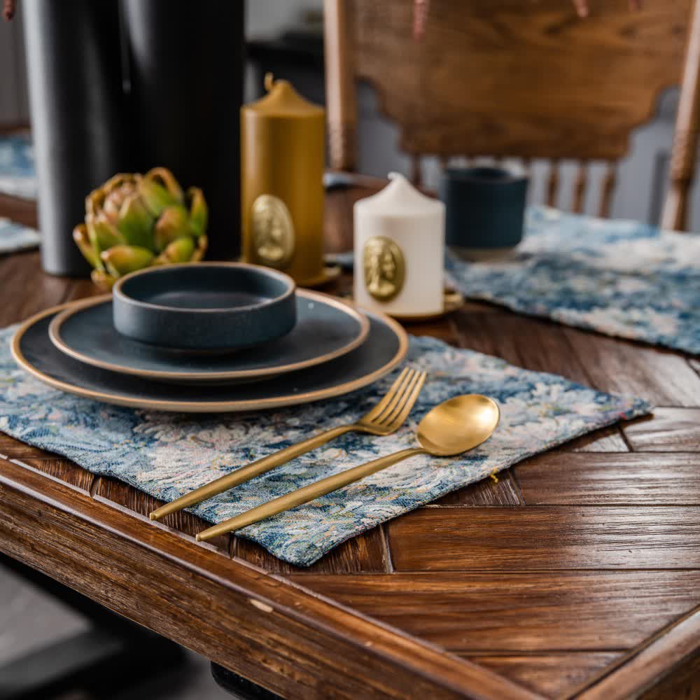 Jacquard Floral Heat Resistant Placemat Set(4PCS) - image 2