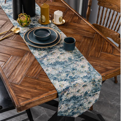 Rural Style Jacquard Vintage Table Runner - B-Blue - 12" x 118" - image 1