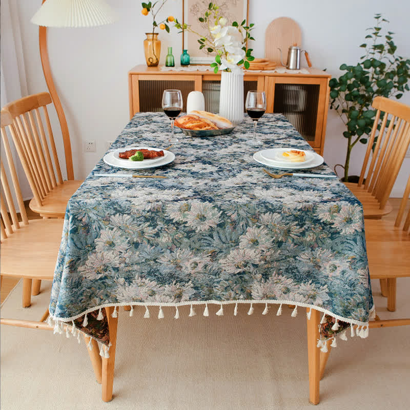 Jacquard Floral Soft Decorative Tablecloth - image 1