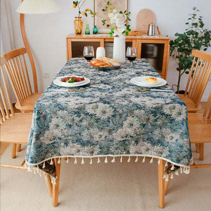 Jacquard Floral Soft Decorative Tablecloth - image 1