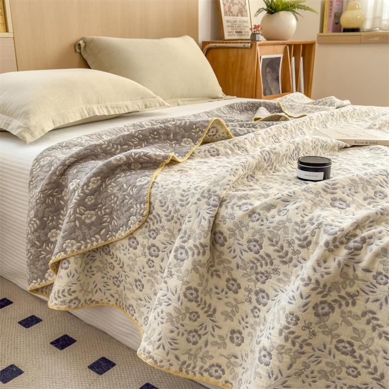 Refresh Floral Three Layers Cotton Gauze Quilt - image 21