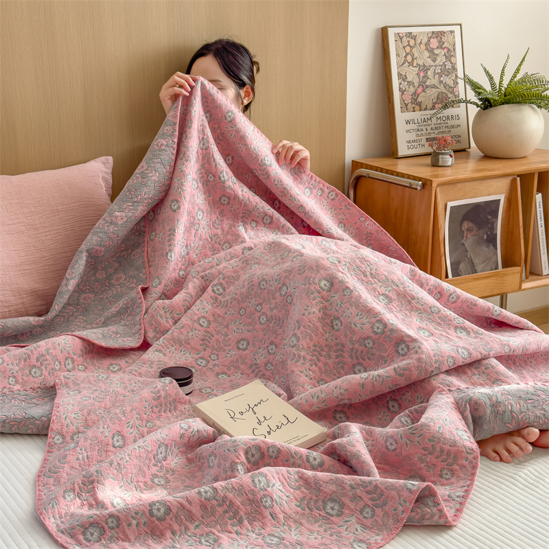 Refresh Floral Three Layers Cotton Gauze Quilt - image 1