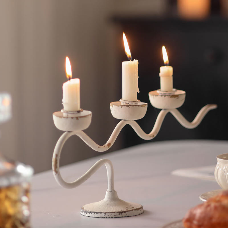Retro Iron Branch Shape Table Candle Holder Ornament - image 1