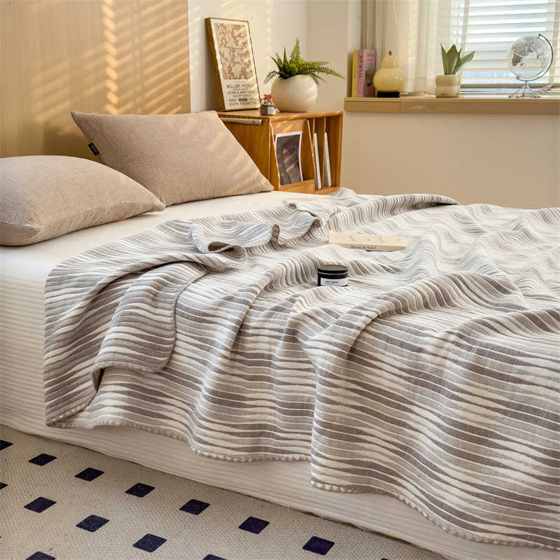 Cotton Gauze Striped Breathable Comfy Quilt - image 21