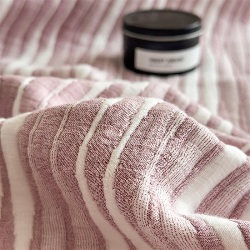 Cotton Gauze Striped Breathable Comfy Quilt - image 44