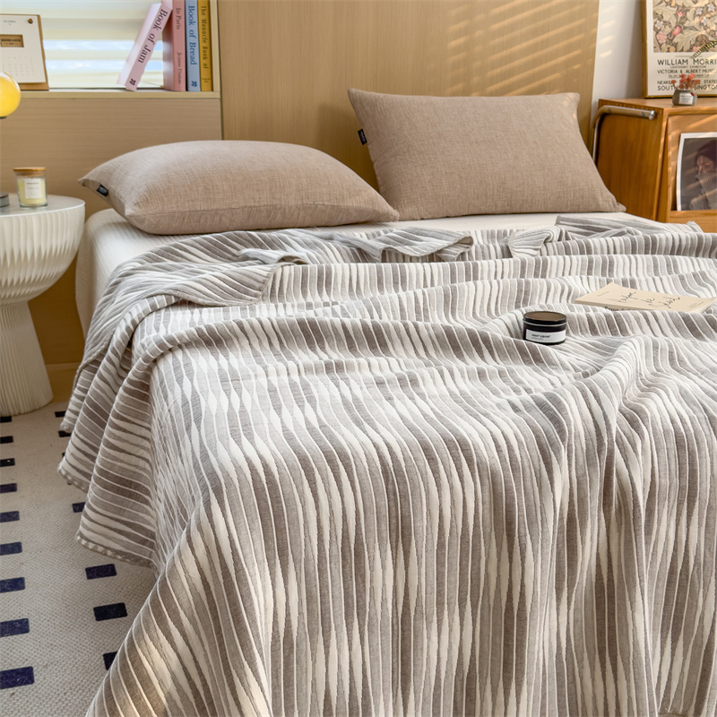 Cotton Gauze Striped Breathable Comfy Quilt - image 20