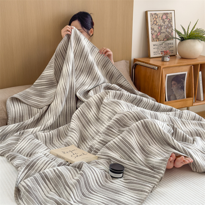 Cotton Gauze Striped Breathable Comfy Quilt - image 16
