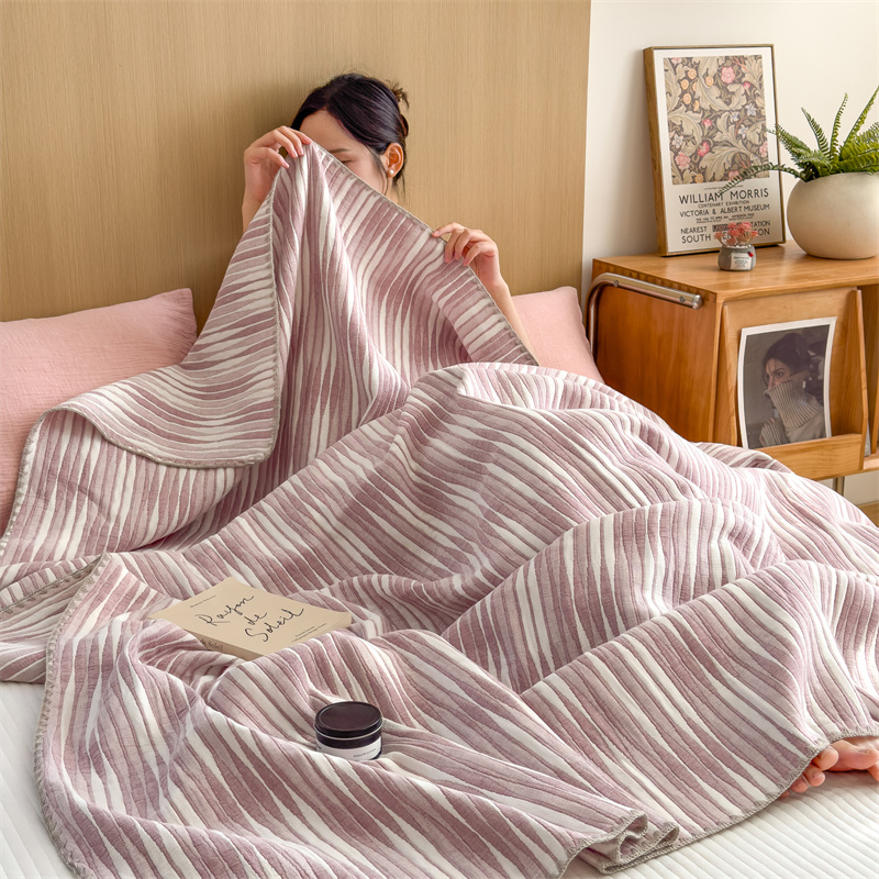 Cotton Gauze Striped Breathable Comfy Quilt - image 32
