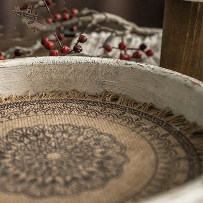 Retro Bohemian Style Wood Round Tray - image 4