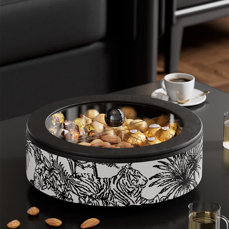 Rotating Serving Dry Fruit Trays with Lid - One Layer: 10"W x 10"L x 5"H - image 2