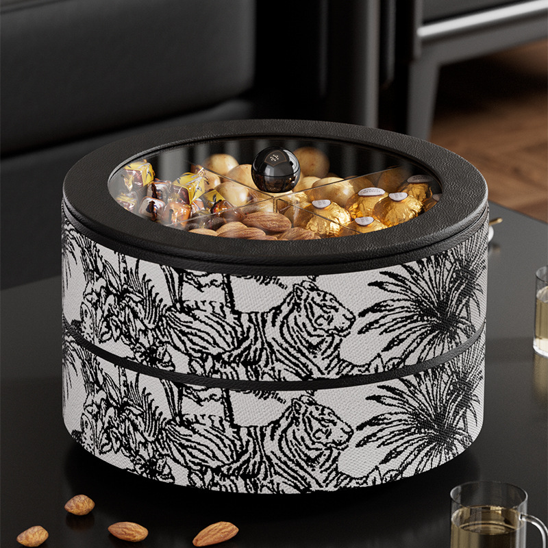 Rotating Serving Dry Fruit Trays with Lid - Double Layers: 10"W x 10"L x 8"H - image 5