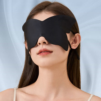 Butterfly Shaped Double-sided Silk Eye Mask - Black - 1PC - 9" x 4" - image 1