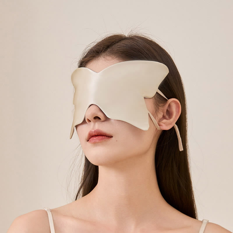 Butterfly Shaped Double-sided Silk Eye Mask - Apricot - 1PC - 9" x 4" - image 3