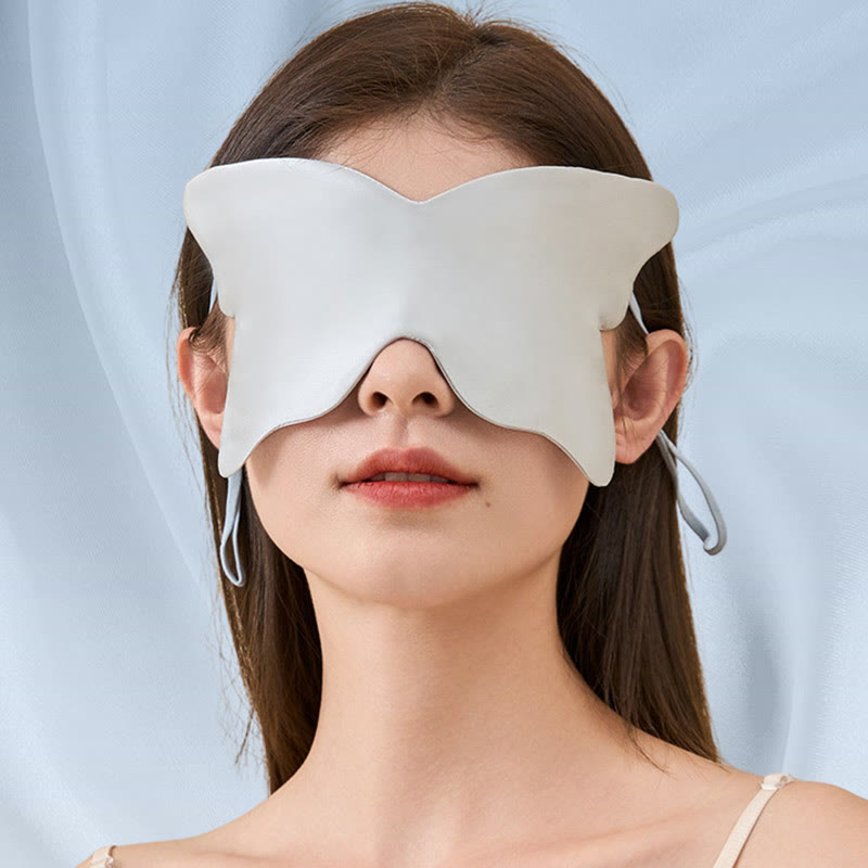 Butterfly Shaped Double-sided Silk Eye Mask - Silver - 1PC - 9" x 4" - image 4