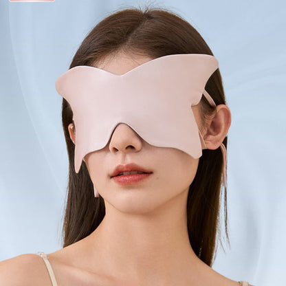 Butterfly Shaped Double-sided Silk Eye Mask - Pink - 1PC - 9" x 4" - image 0