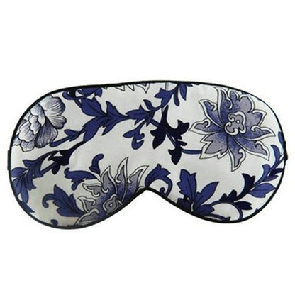 Luxurious Printed Silk Blackout Sleep Eye Mask - A - 1PC - 8" x 3" - image 0