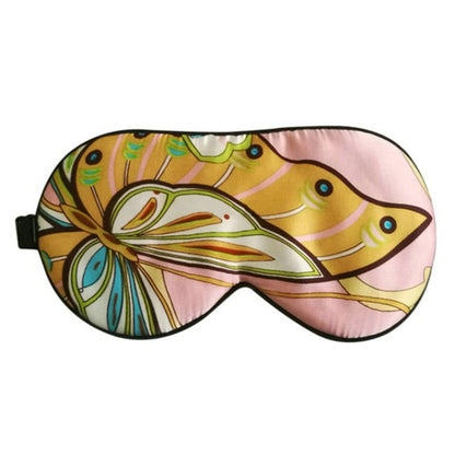 Luxurious Printed Silk Blackout Sleep Eye Mask - C - 1PC - 8" x 3" - image 4