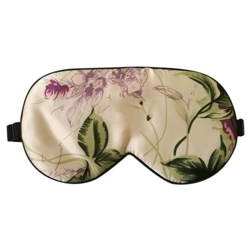 Luxurious Printed Silk Blackout Sleep Eye Mask - D - 1PC - 8" x 3" - image 5