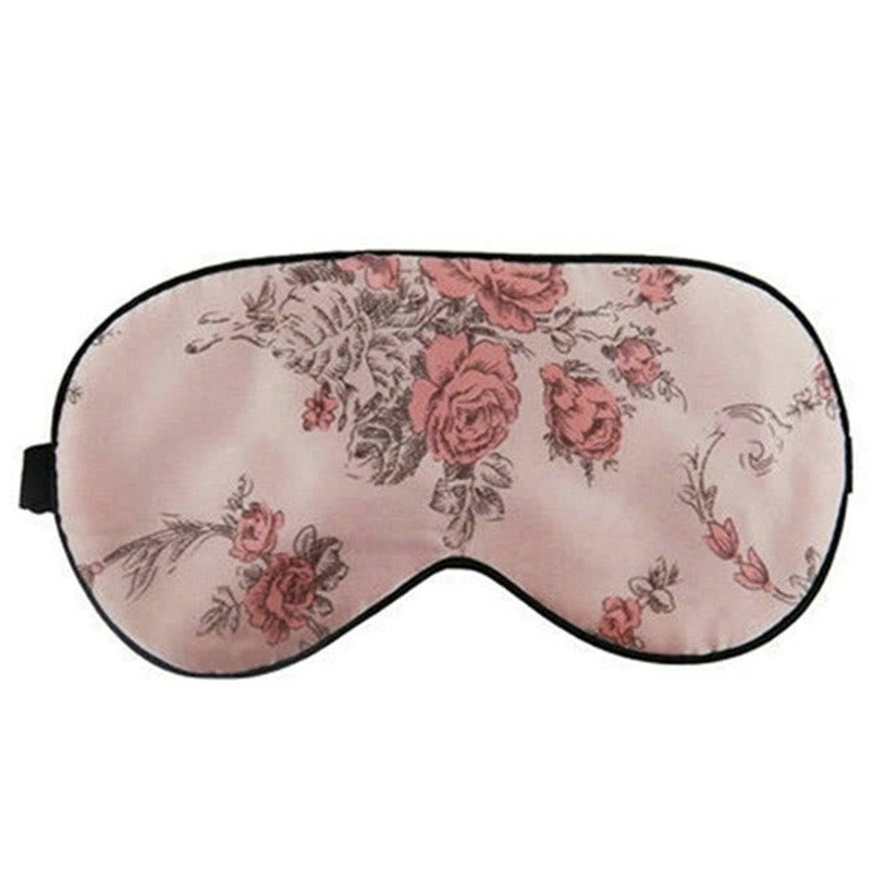 Luxurious Printed Silk Blackout Sleep Eye Mask - B - 1PC - 8" x 3" - image 2