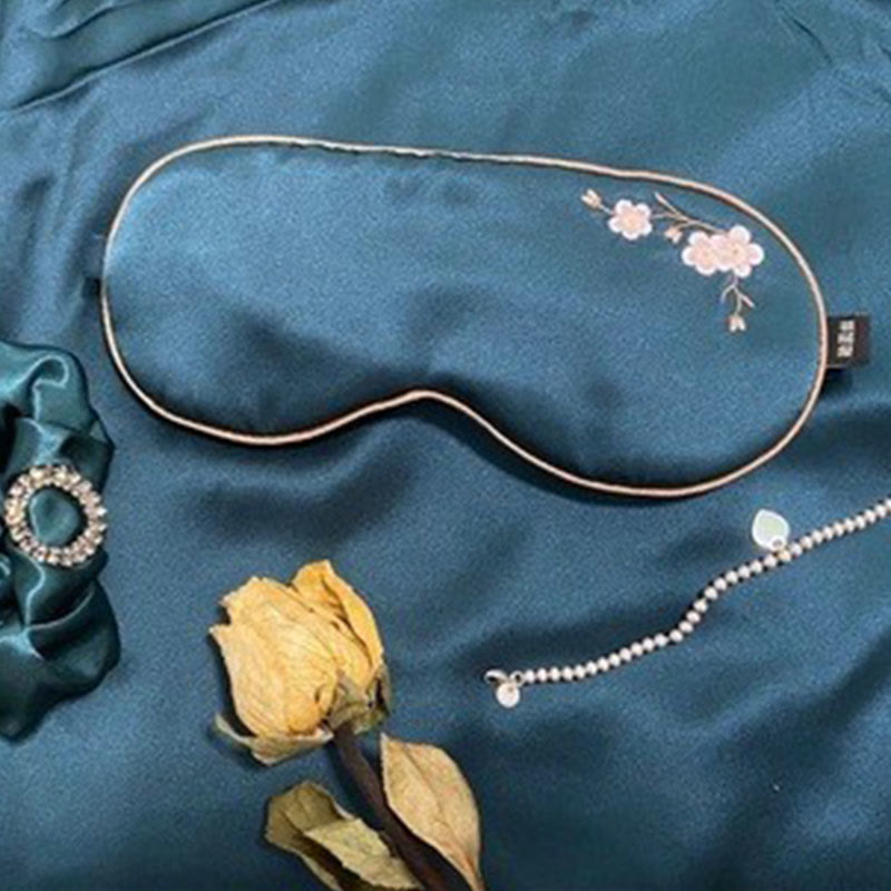 Embroidered Silk Breathable Blackout Eye Mask - F - 1PC - 8" x 3" - image 5