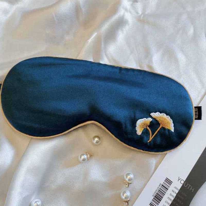 Embroidered Silk Breathable Blackout Eye Mask - C - 1PC - 8" x 3" - image 2