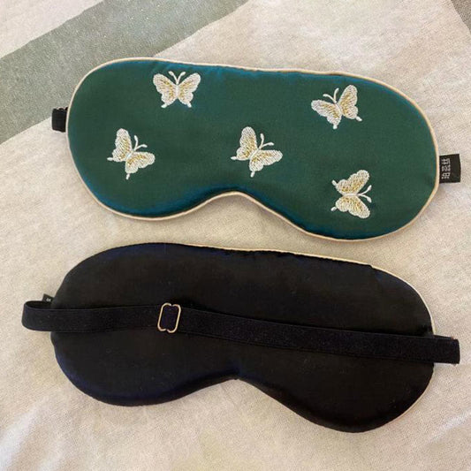Embroidered Silk Breathable Blackout Eye Mask - A - 1PC - 8" x 3" - image 0