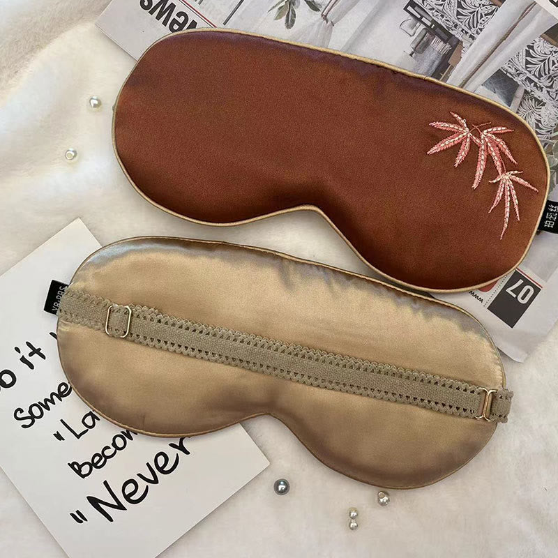 Embroidered Silk Breathable Blackout Eye Mask - D - 1PC - 8" x 3" - image 3