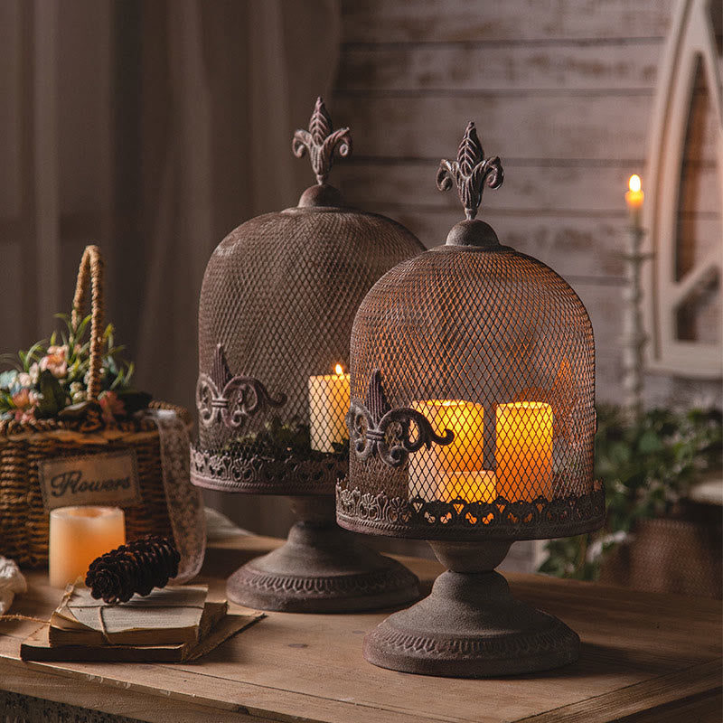 Retro Iron Birdcage Candle Holder Ornament - image 1