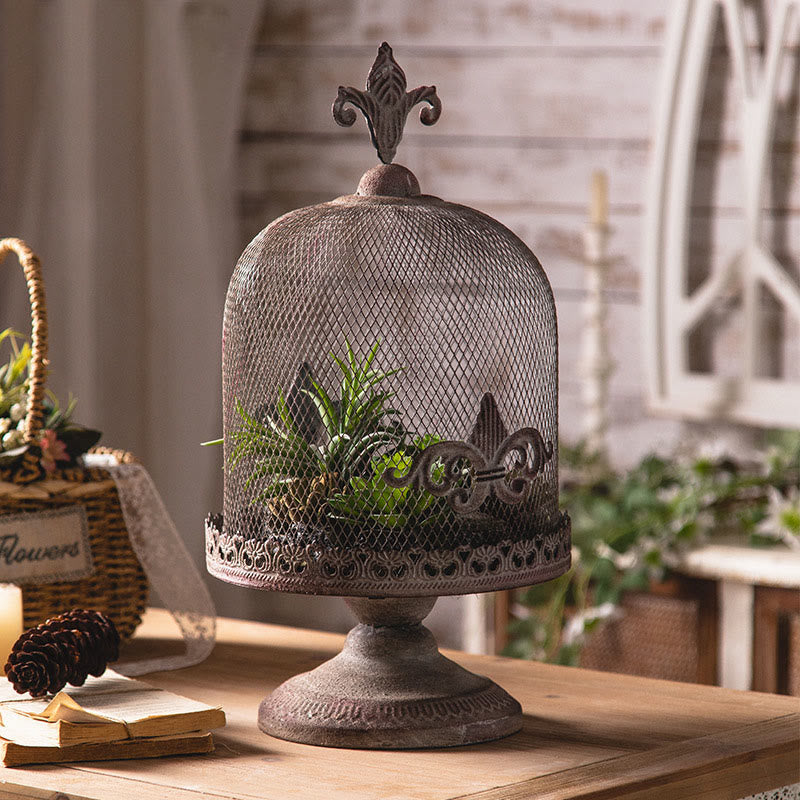 Retro Iron Birdcage Candle Holder Ornament - image 2