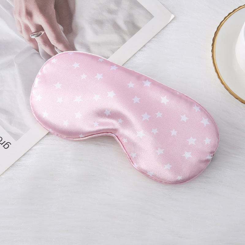 Star Imitation Silk Sleep Eye Mask - Pink - 1PC - 8" x 3" - image 3